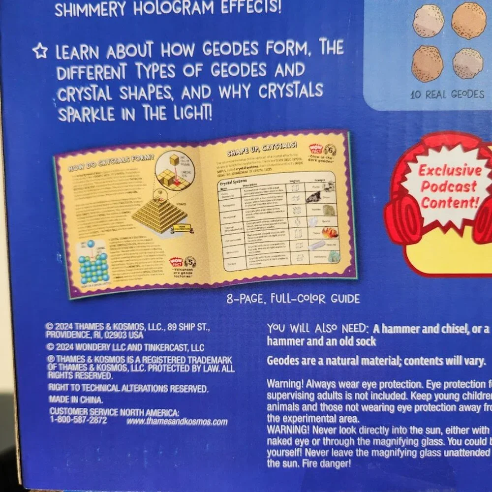WOW in the World Crystal 10 Geodes STEM Science Kit Set Rocks Bundle Geology Gem